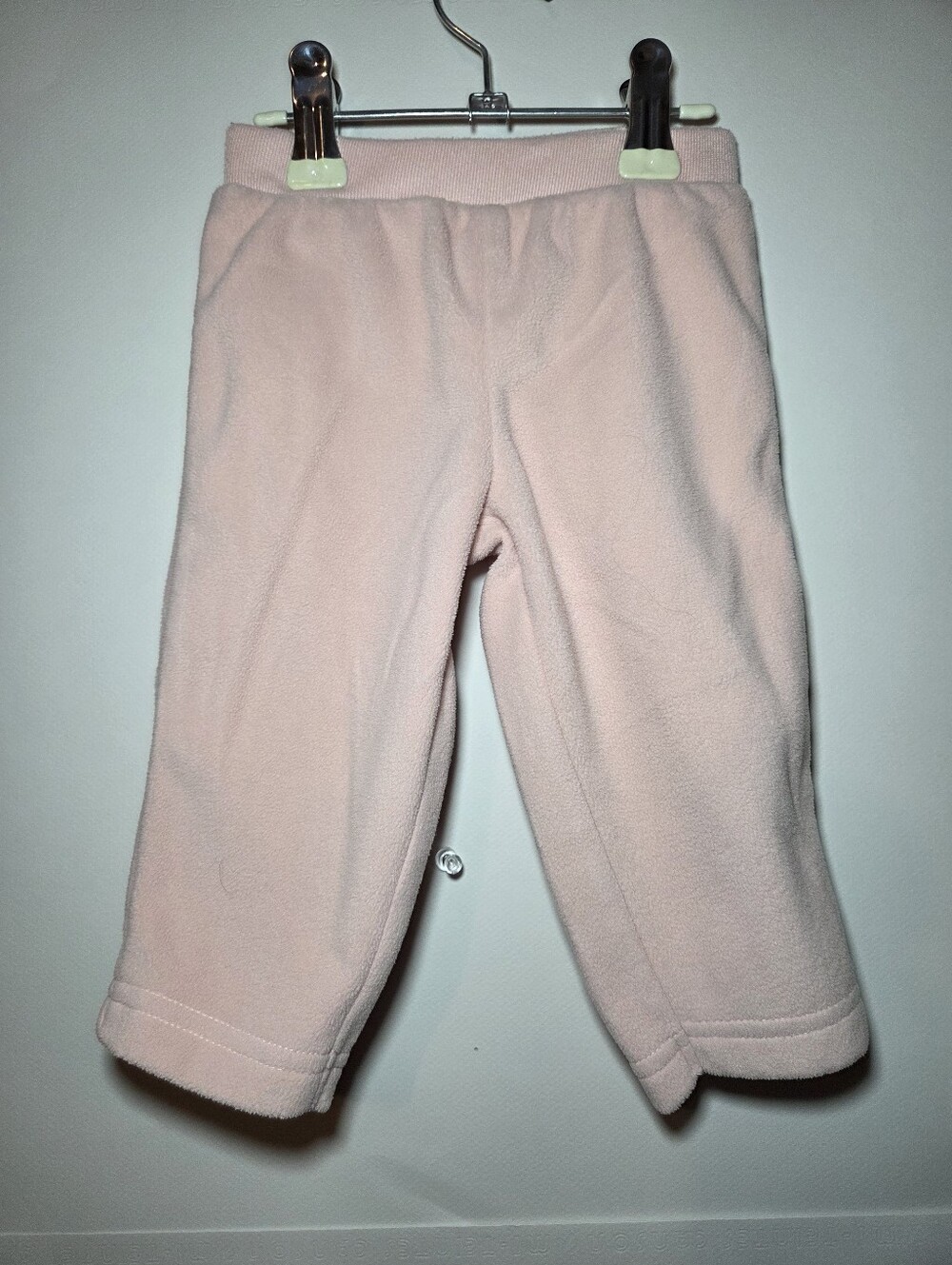 Baby 3-6m Fleece Pull-On Pants - Pink and Light Gray (2 Pair) - Picture 3 of 4